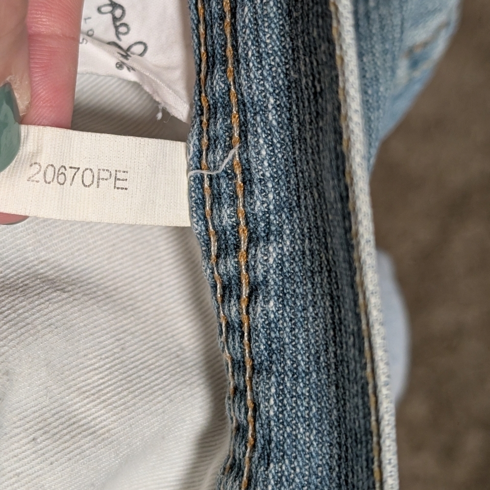 Pepe Jeans London Light Wash Relaxed Fit Denim Raw Hem Size 44 - Picture 4 of 16